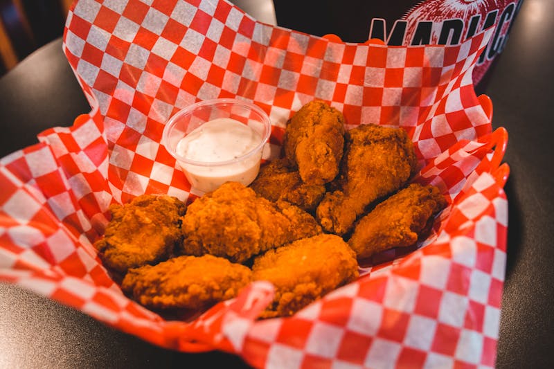 Crispy Chicken Wings with buffalo sauce