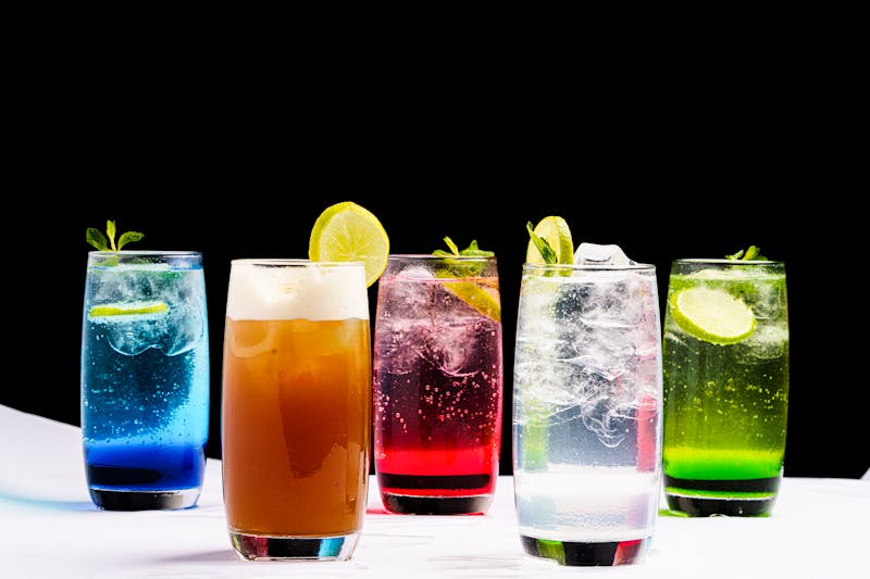 Sparkling Italian Soda with fruit flavors